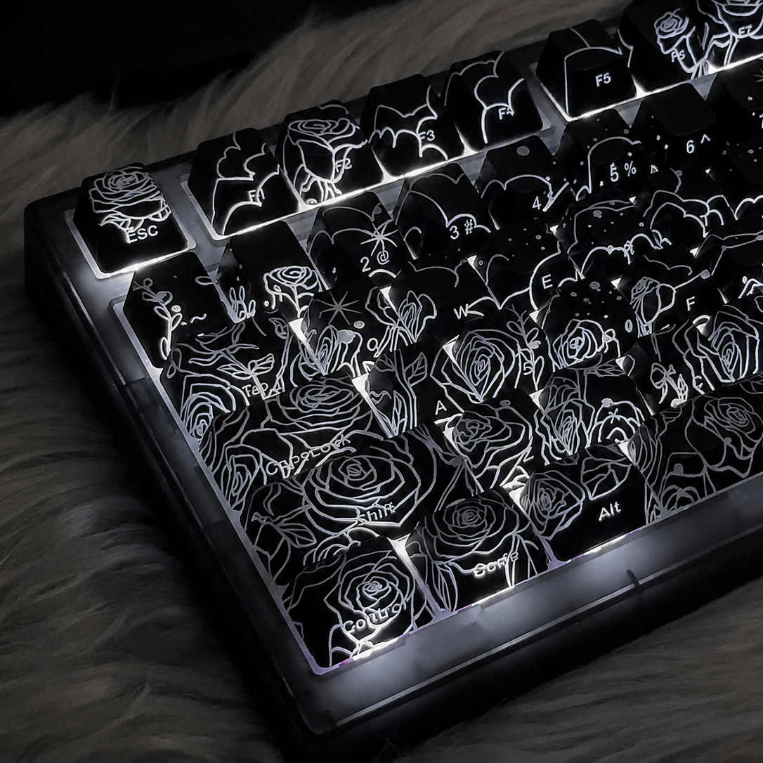 ZayDen Void — Rosethorn · 118-Key OEM Shine-Through Keycap Set