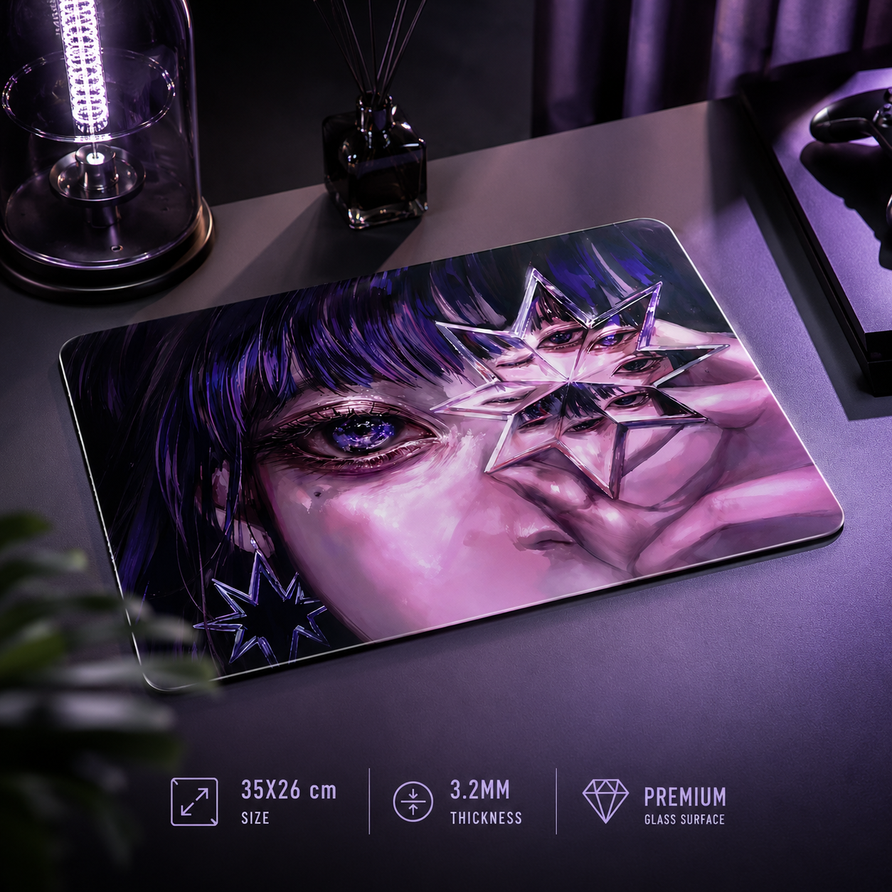 ZayDen Glass — FRACTURE · Tapis de souris en verre photovoltaïque