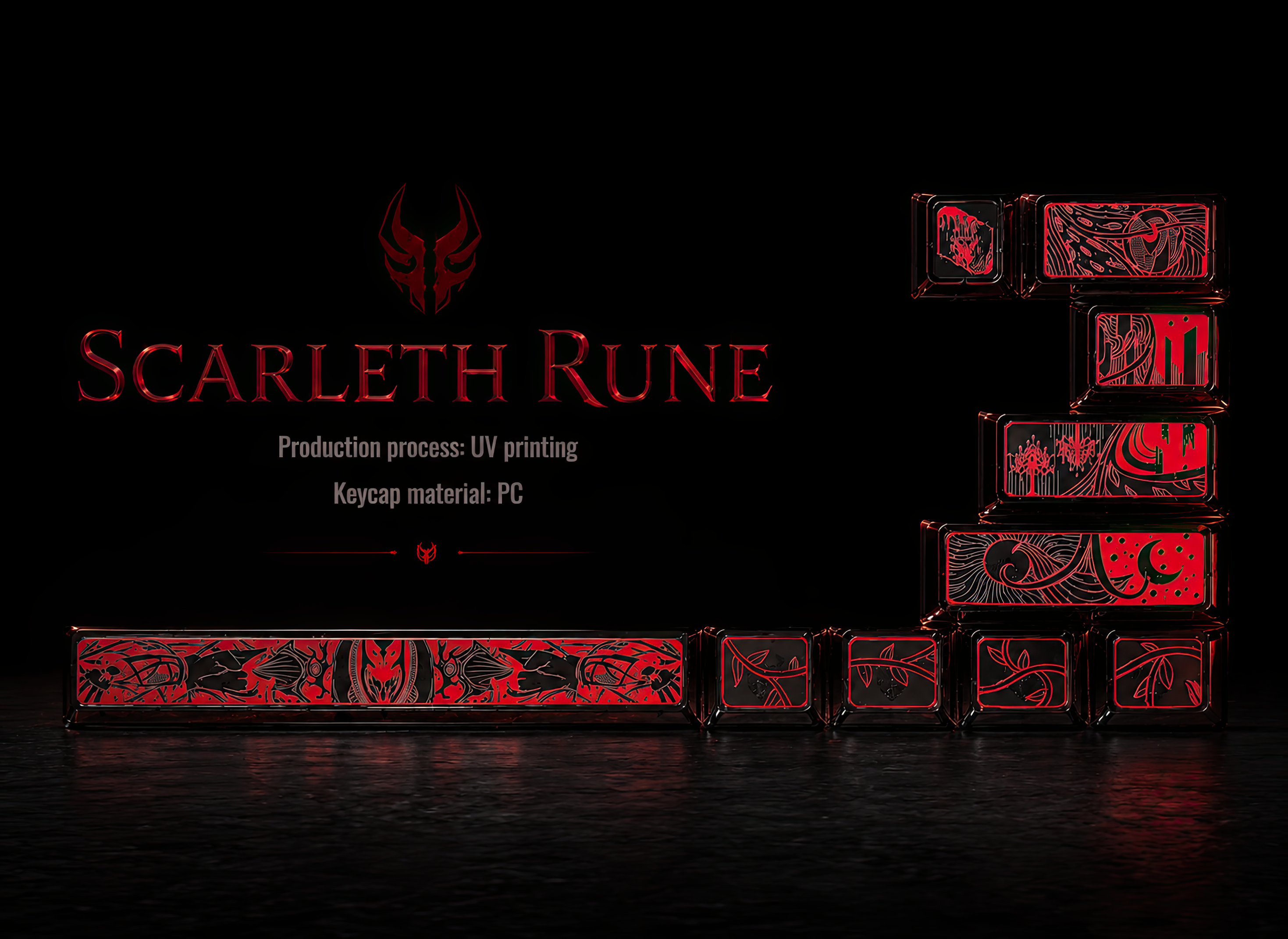 ZayDen Void — Scarleth Rune · 142-Key Cherry Profile Keycap Set