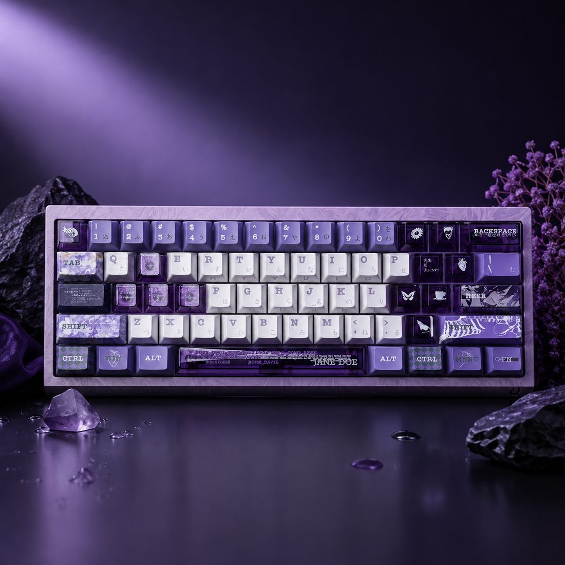 ZayDen Sekai — Reze Anime Translucent PBT Cherry Profile Keycaps