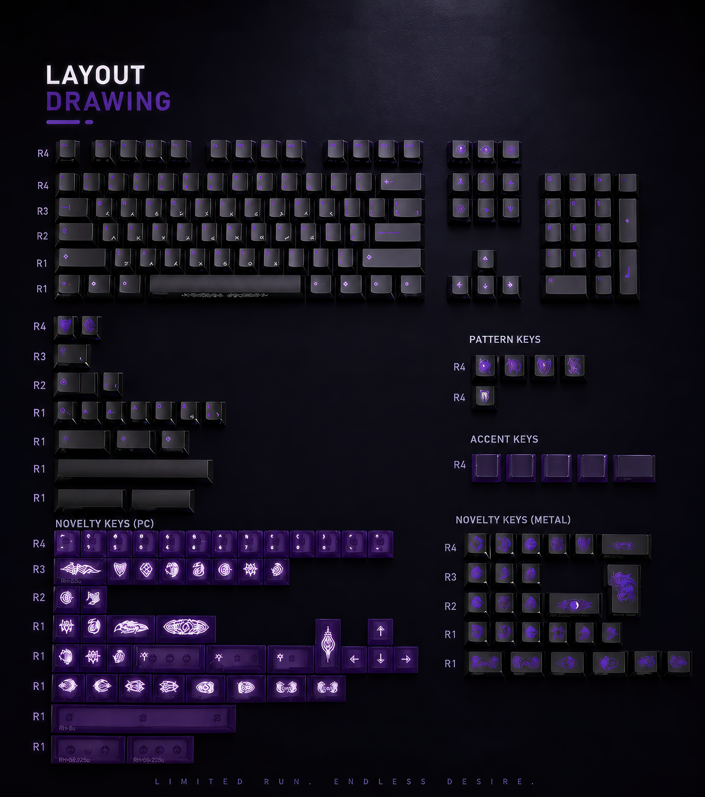 ZayDen Void — Nyx · 210-Key Cherry Profile Keycap Set