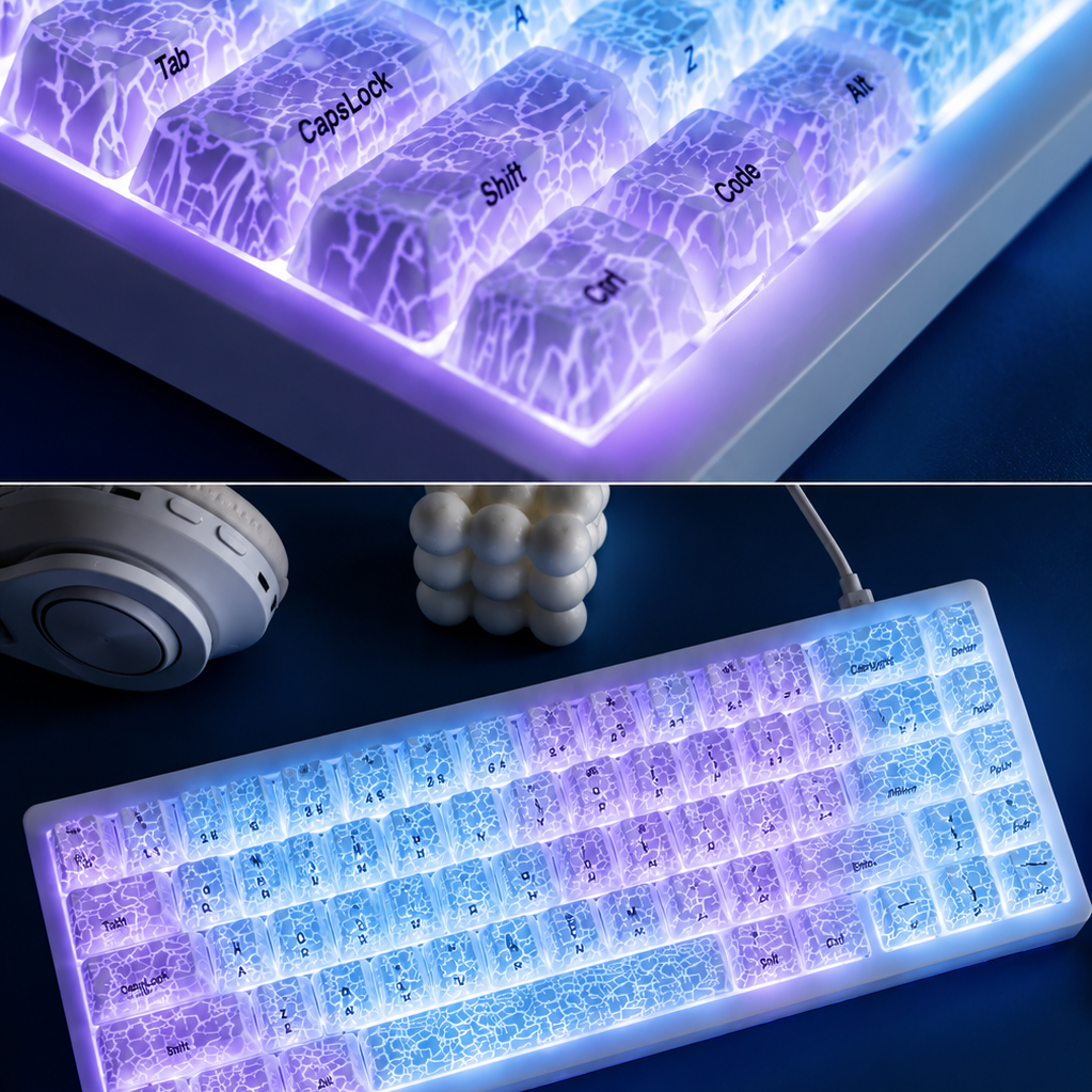 ZayDen Prism — Frostveil · Translucent PBT Keycap Set