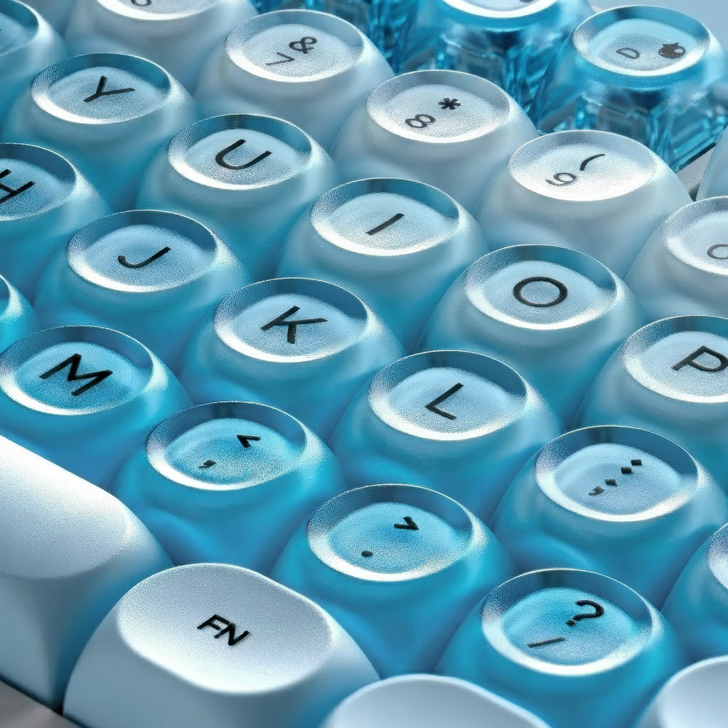 ZayDen Crystaluxe Series - Ocean Fade MOA PBT Keycap Set - ZayDen