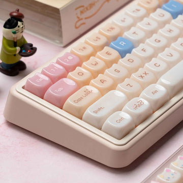 ZayDen 'Purrfect-Type' Series | MAO Profile PBT Keycaps in Lavender Cat
