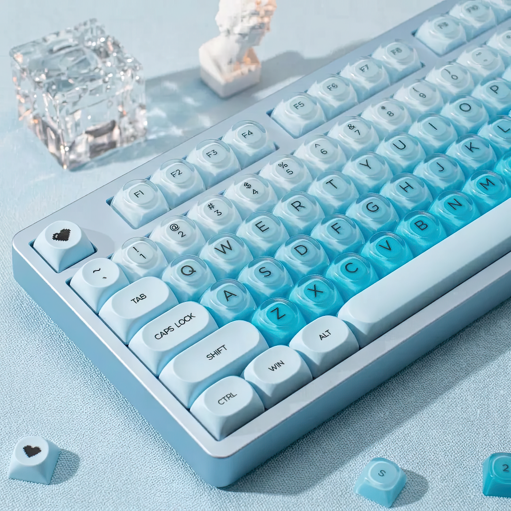 ZayDen Crystaluxe Series - Ocean Fade MOA PBT Keycap Set - ZayDen